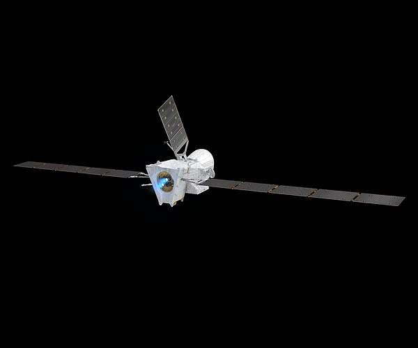 Electric blue thrusters propelling BepiColombo to Mercury