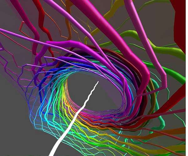 Fundamental particles modelled in beam of light