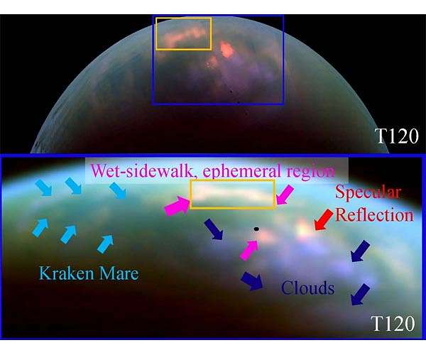 Evidence of Changing Seasons, Rain on Titan's North Pole