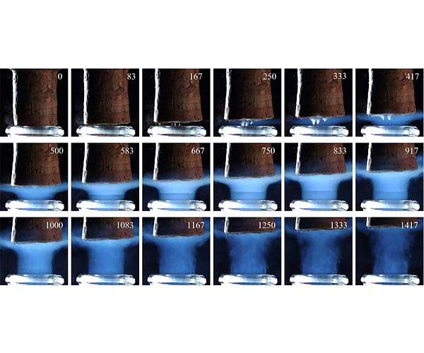 Uncorking champagne bottle produces supersonic shock waves