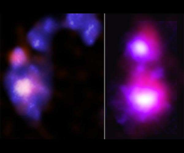 Chandra discovers giant black holes on collision course