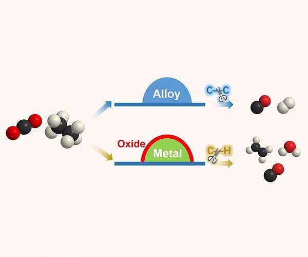 Steering conversion of CO2 and ethane to desired products