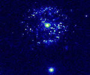 Star eruptions create and scatter elements with Earth-like composition