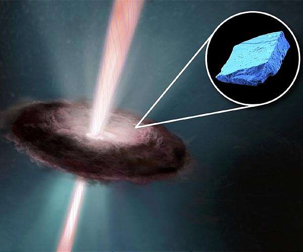 Blue crystals in meteorites show that our sun went through the 'terrible twos'