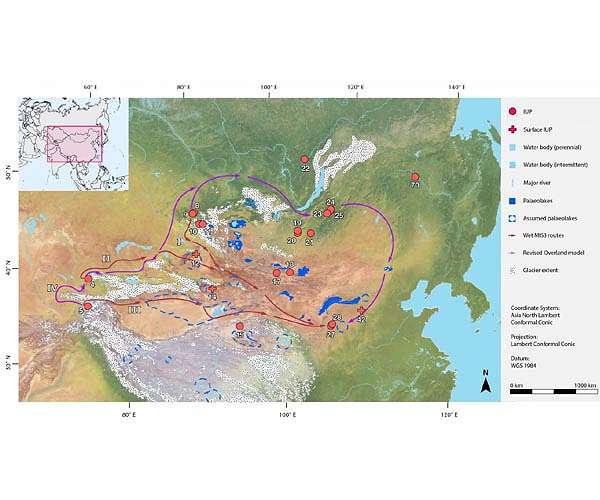 Humans used northern migration routes to reach eastern Asia