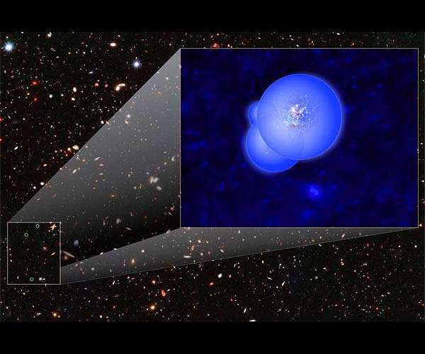 Astronomers spot distant galaxy group driving ancient cosmic makeover