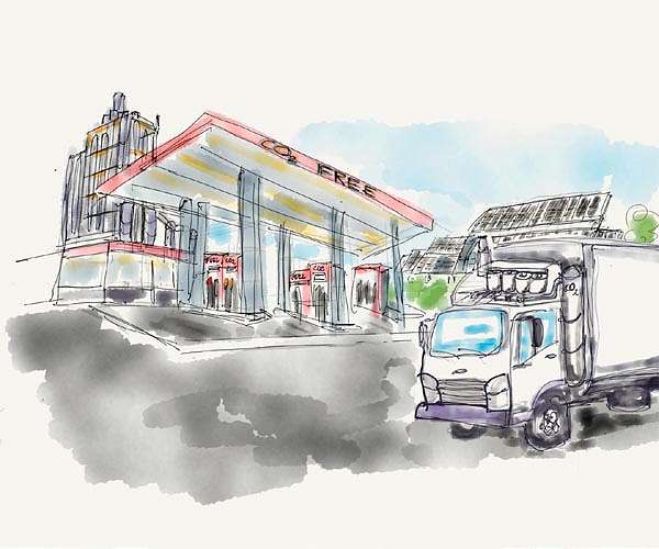 Capturing CO2 from trucks and reducing their emissions by 90 percent