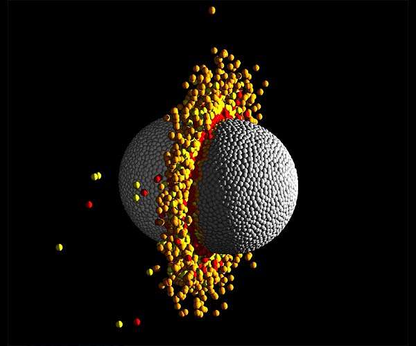 Massive collision in the planetary system Kepler 107