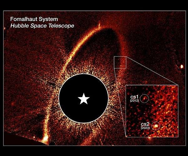 Hubble pinpoints asteroid smash ups in nearby Fomalhaut system