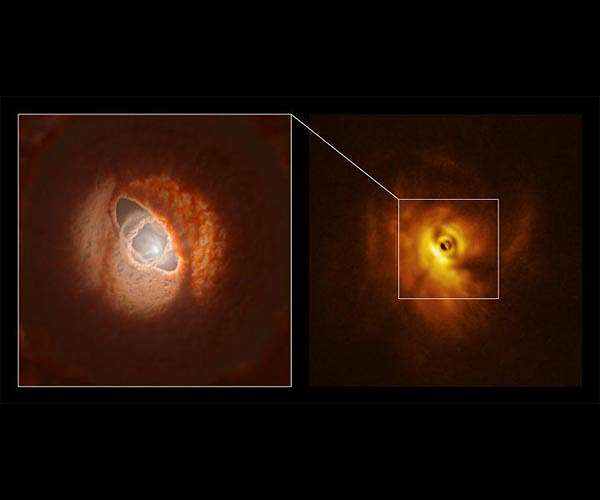 New observations show planet-forming disc torn apart by its three central stars