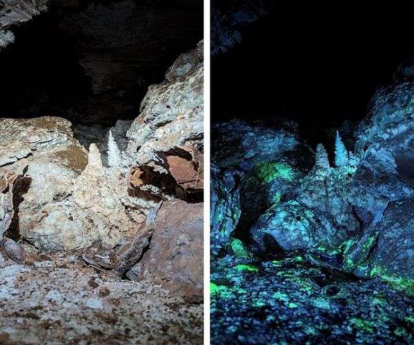 Fluorescent caves could explain how life persists in extraterrestrial environments