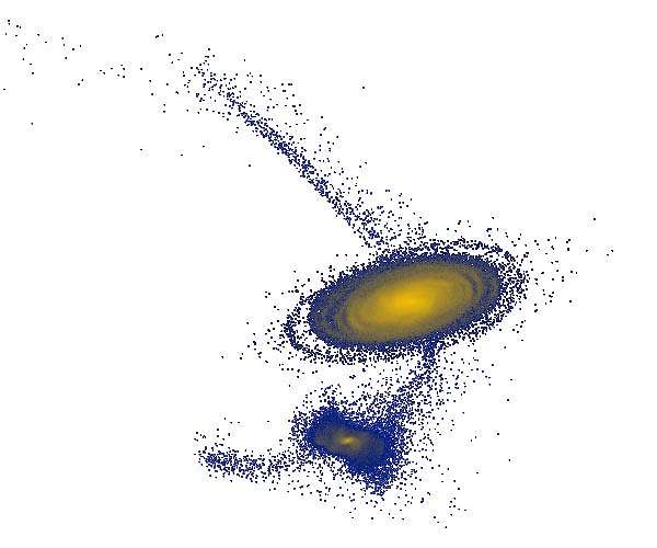 Crash with dark galaxy gave milky way ripples in outer disc