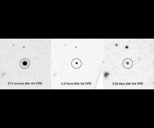 Extremely energetic particles coupled with the violent death of a star for the first time