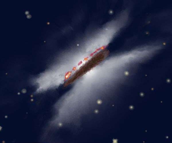 ALMA views giant dusty disk in Gomezs Hamburger with signs of early giant planet formation