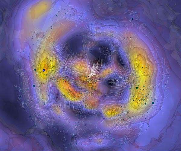 Astronomers trace galaxy flows across 700 million light years