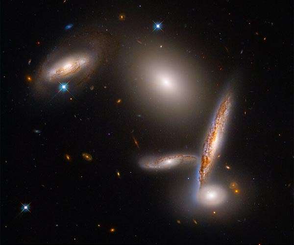 Celebrating Hubble's 32nd birthday with a galaxy grouping