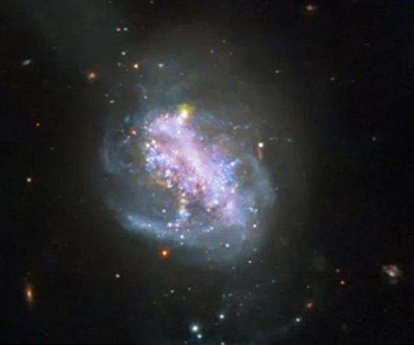Hubble telescope shares image of colliding galaxies
