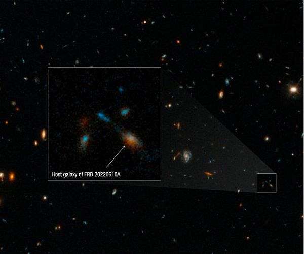 Blob-like home of farthest-known fast radio burst is collection of seven galaxies