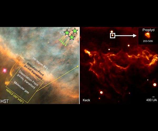 Massive stars' blasts hitting Orion's sword mapped in unprecedented detail