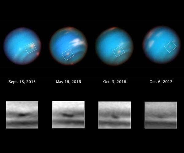 Hubble sees Neptune's mysterious shrinking storm