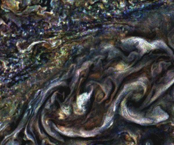 New views of Jupiter" showcases swirling clouds on giant planet