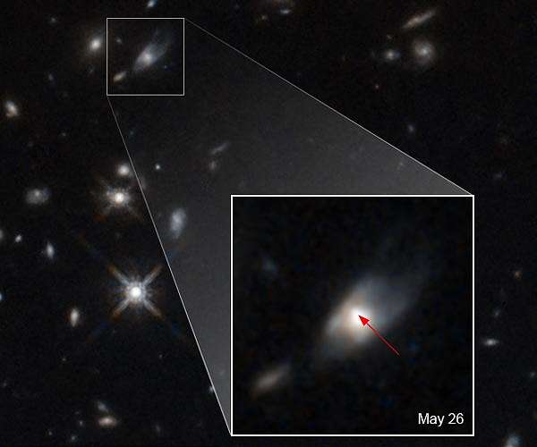 Hubble sees unexplained brightness from colossal explosion