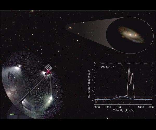 Large millimeter telescope observes powerful molecular wind in an active spiral galaxy