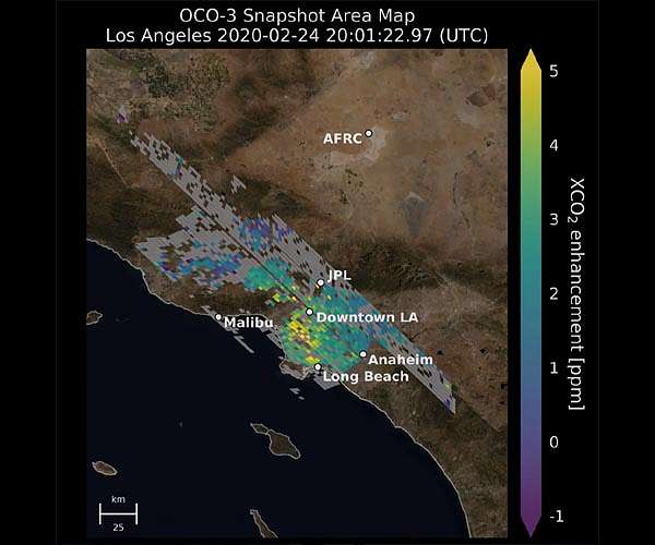 NASA Map Gives Most Accurate Space-Based View of LA's Carbon Dioxide