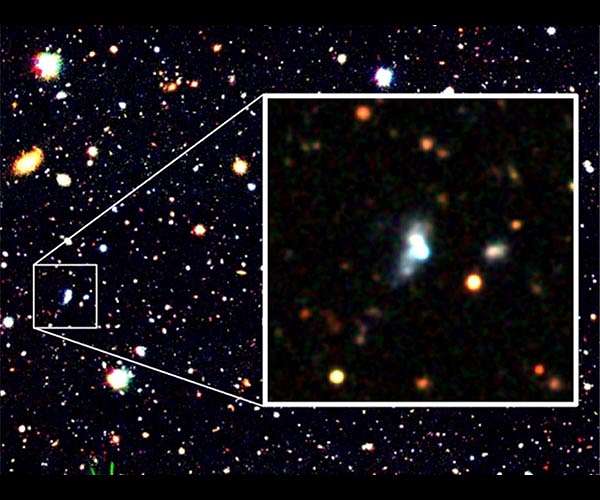 Machine learning finds a surprising early galaxy