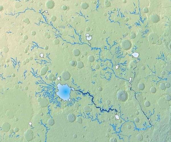 Scientists trace ancient mega watersheds on Mars