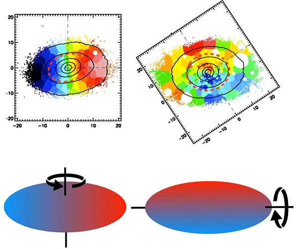 Spinning rugby balls: The rotation of the most massive galaxies