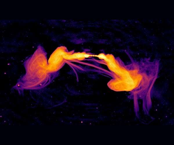 Astronomers stumble upon unexpected features in a distant galaxy using MeerKAT data