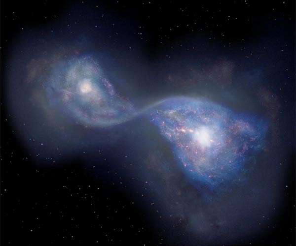 Radio telescope ALMA finds earliest example of merging galaxies