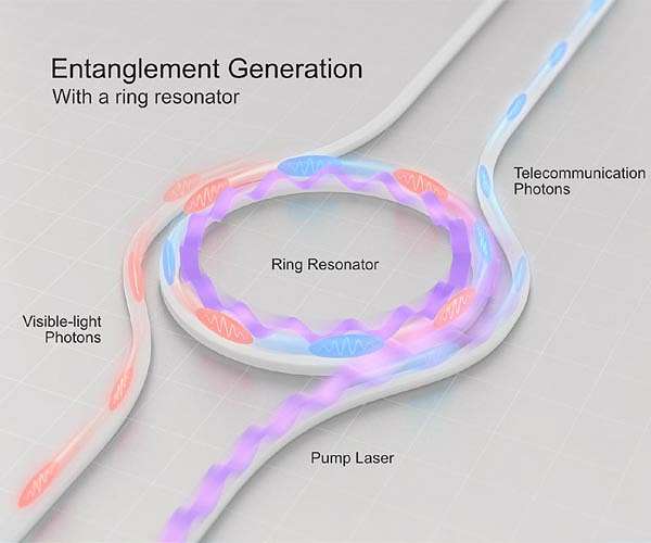 Entangling photons of different colors