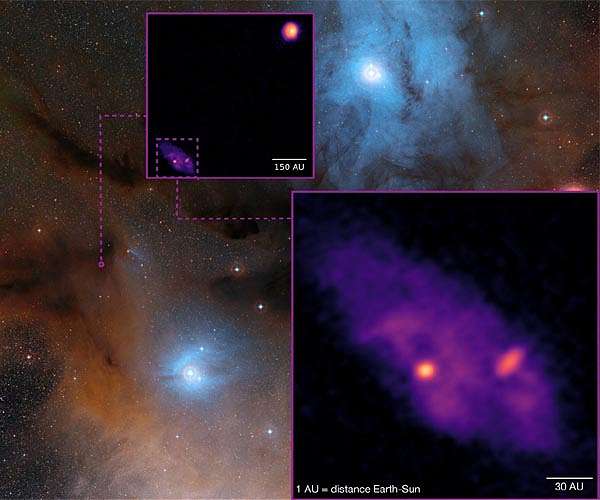 Close-up view reveals binary protostars in formation