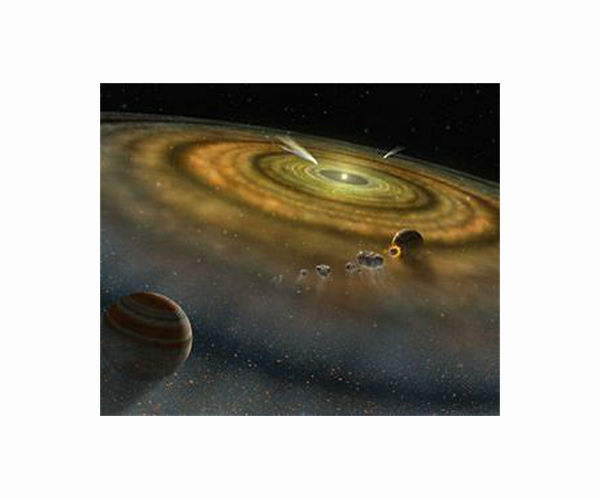 Astronomers find warped protoplanetary disk around distant star