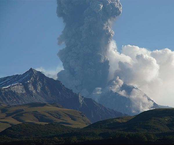 Russian volcano spews ash across Kamchatka Peninsula