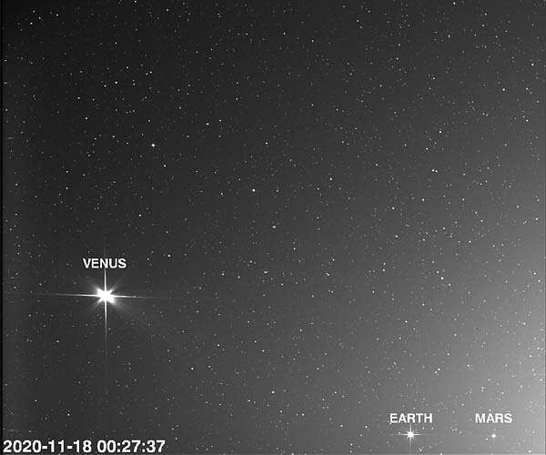 Solar Orbiter snaps Venus, Earth and Mars