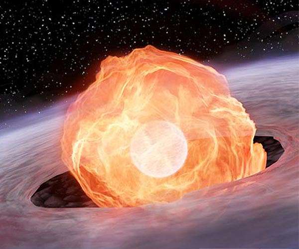 Explosion on a white dwarf observed