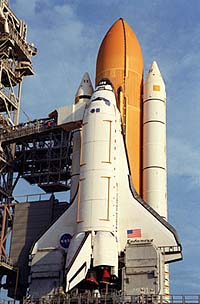 Endeavour On Pad Awaiting Blastoff