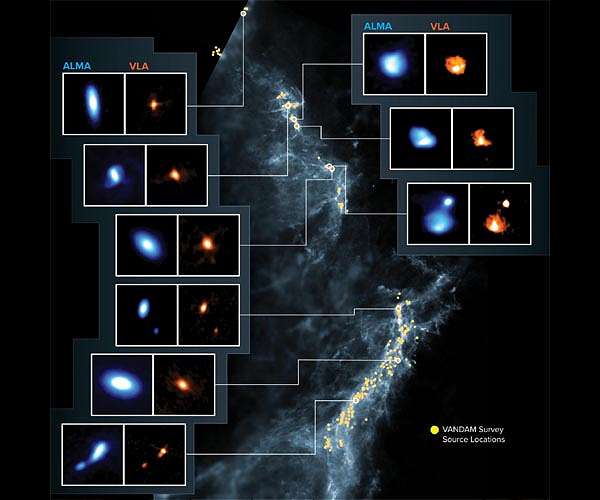How newborn stars prepare for the birth of planets