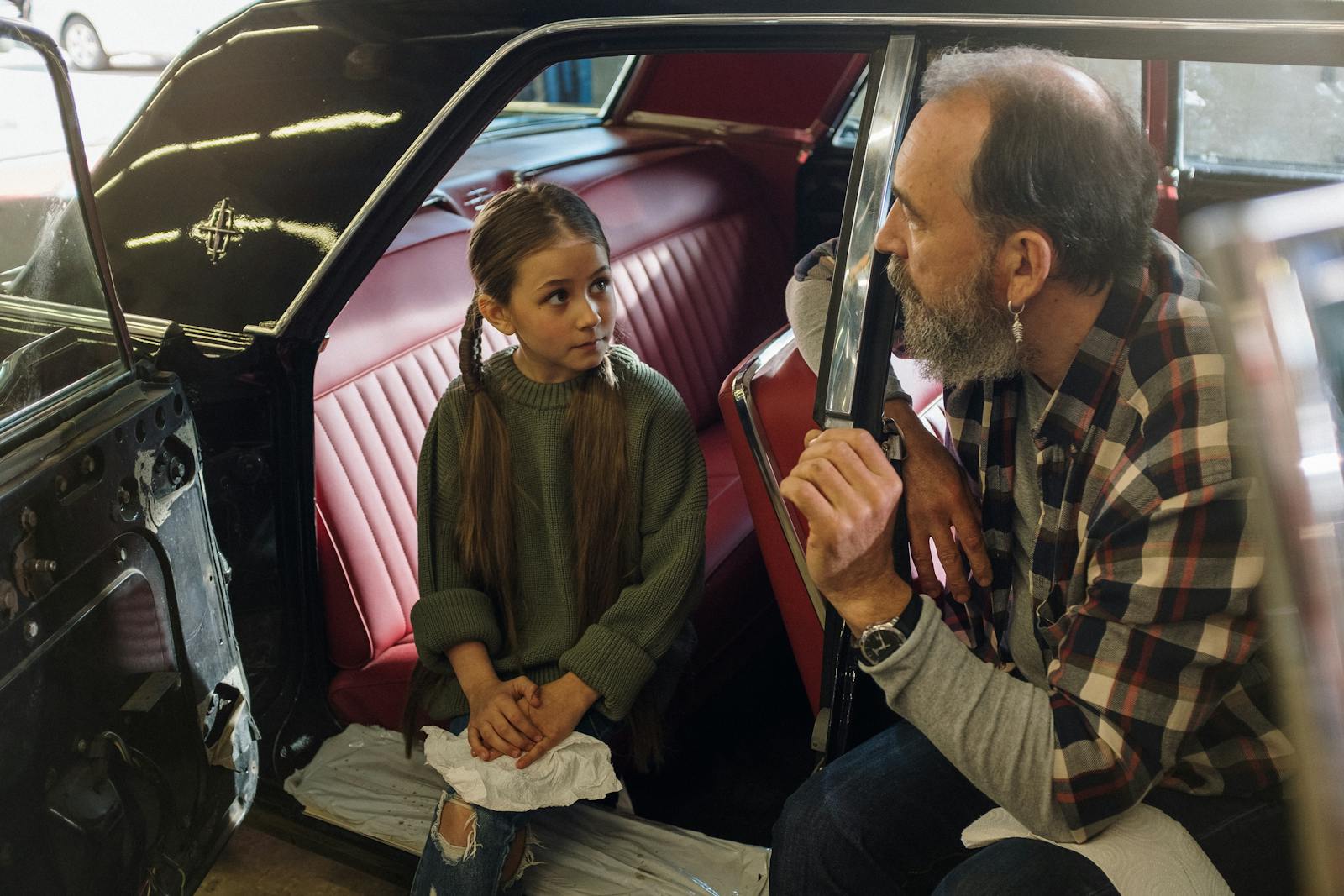 father daughter quiet conversation