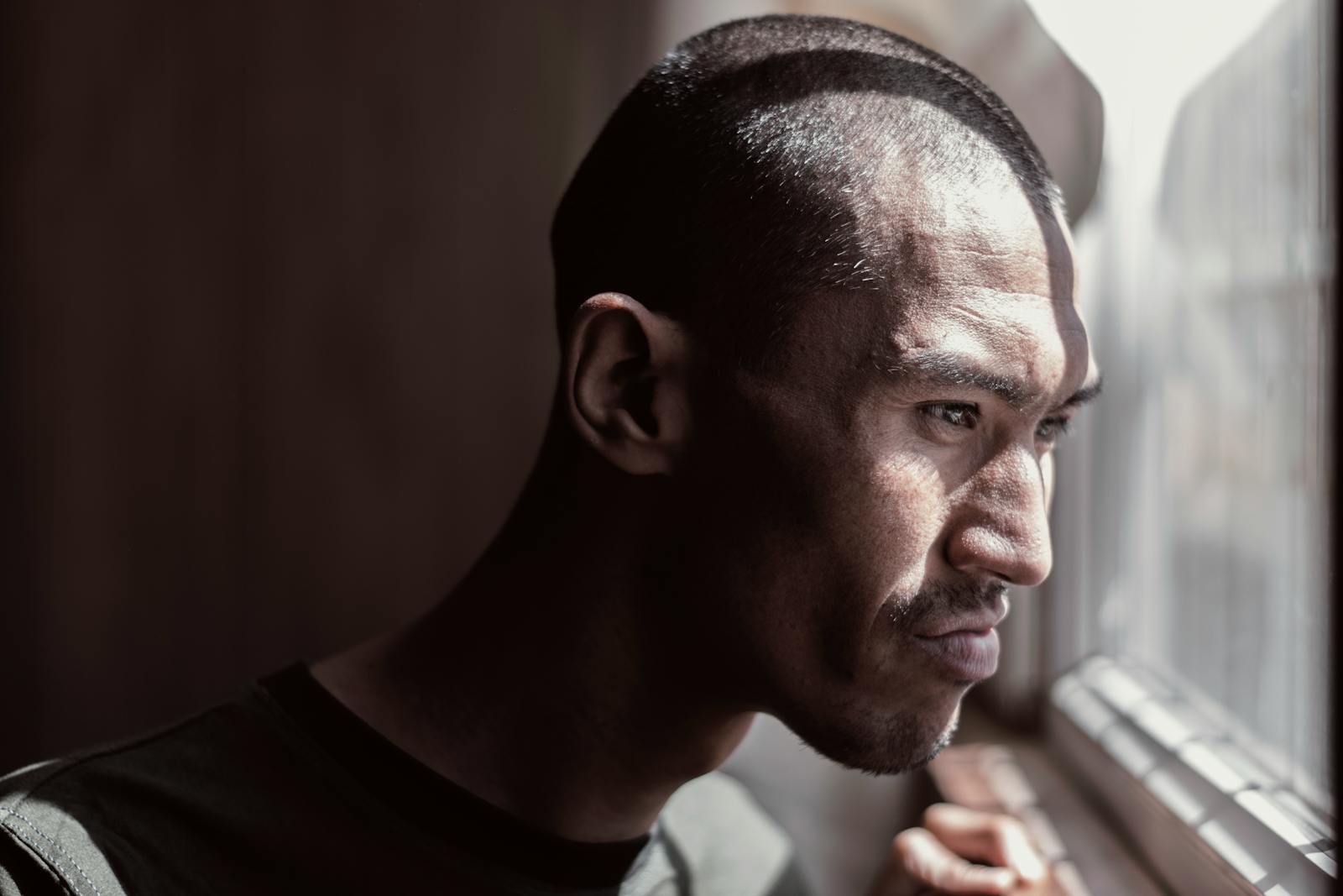 person alone thinking