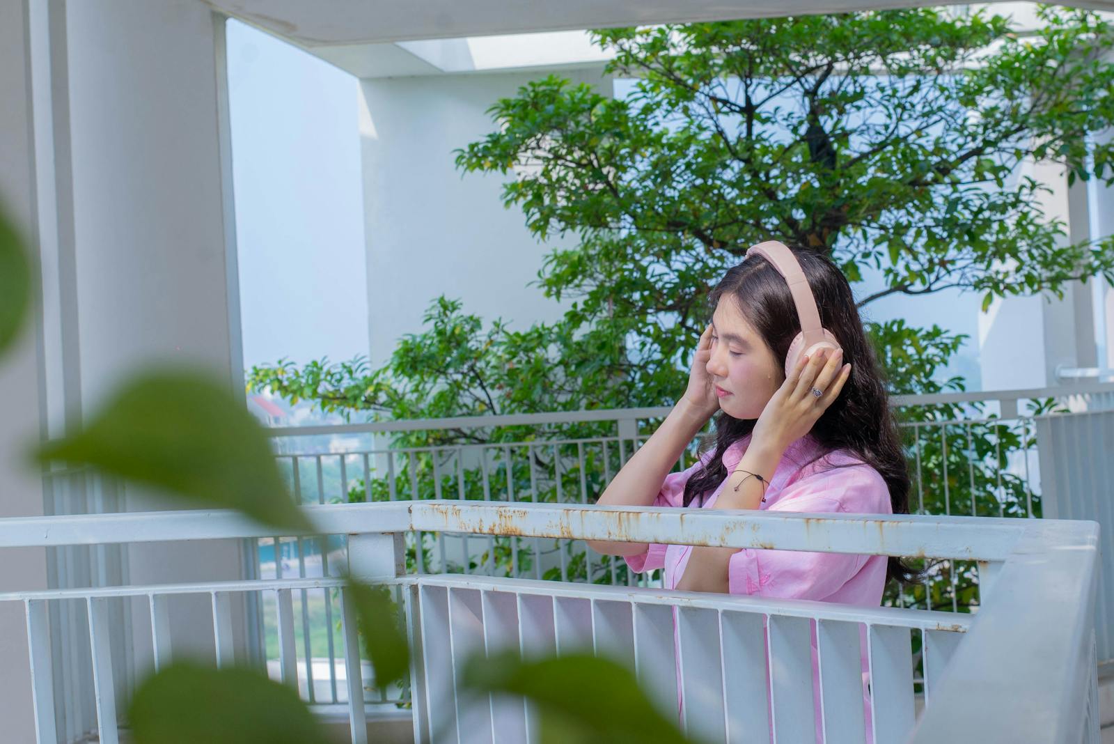 person thinking quietly listening