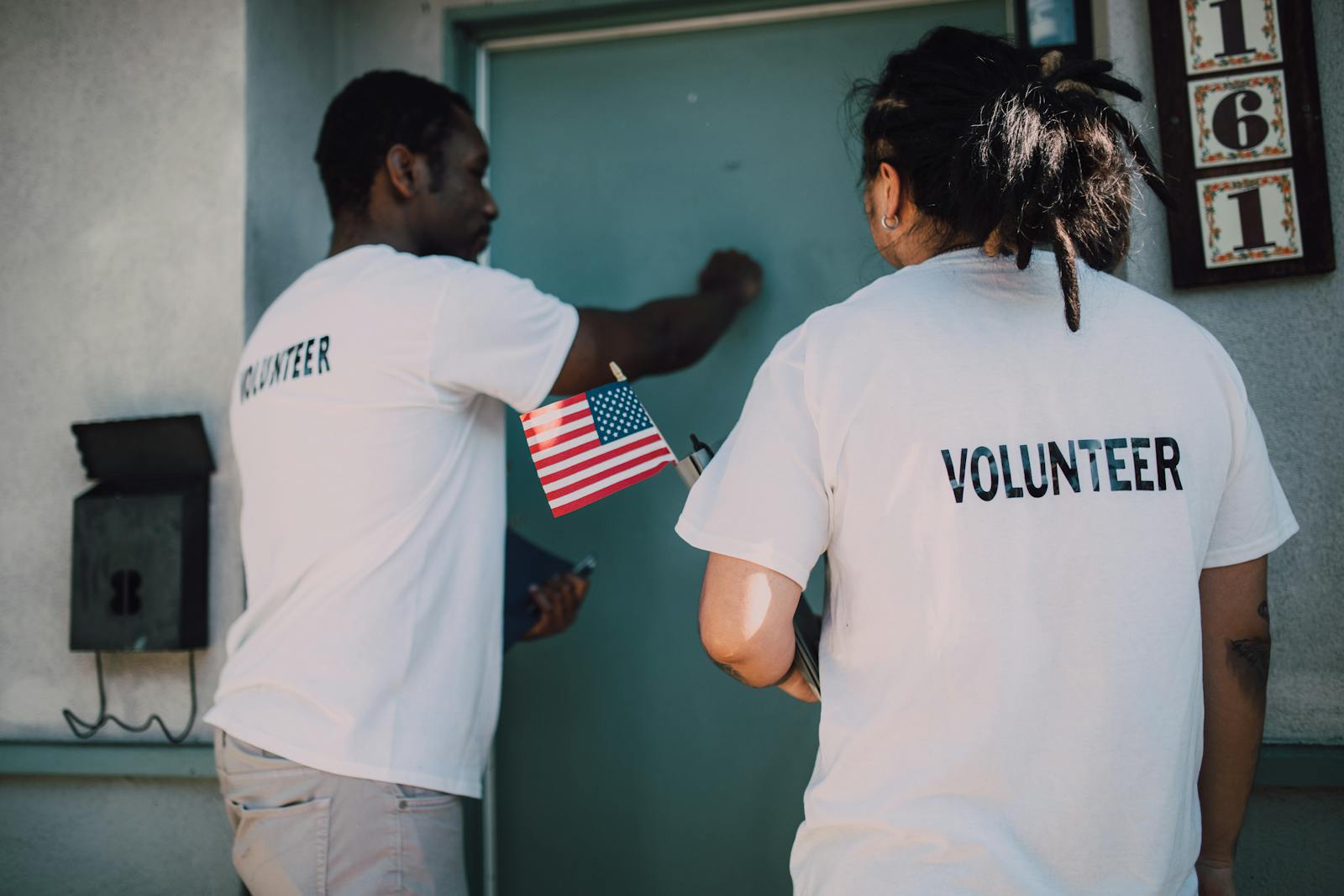 stranger holding door