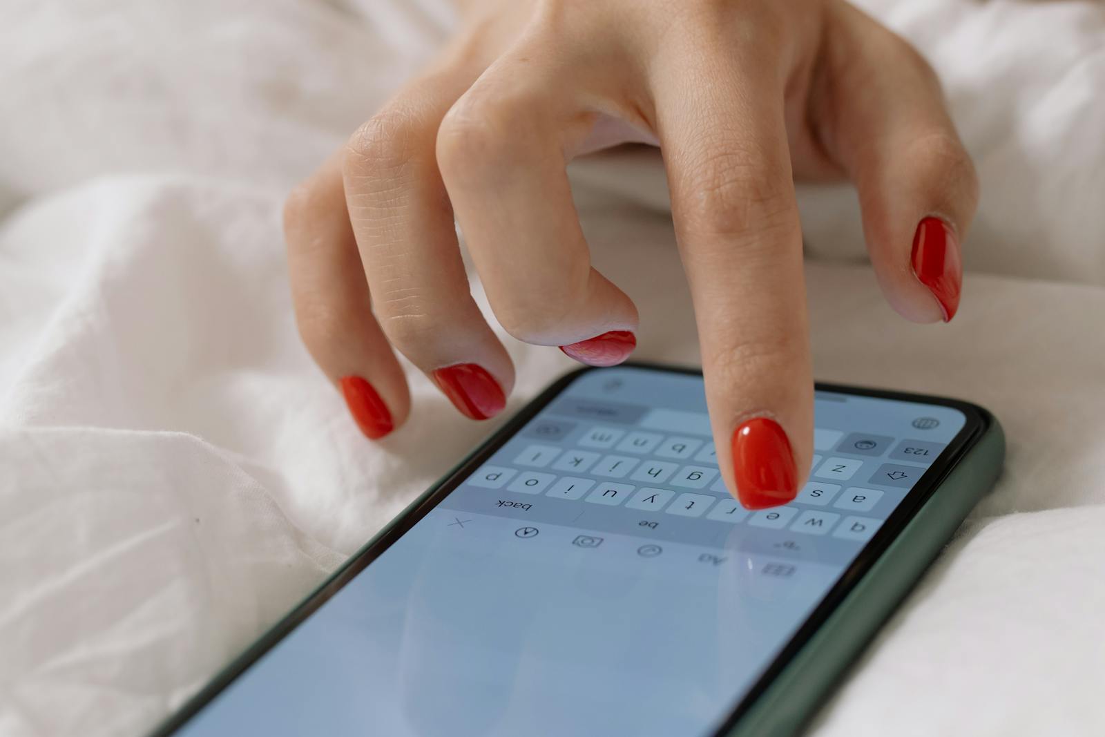 woman writing long text message