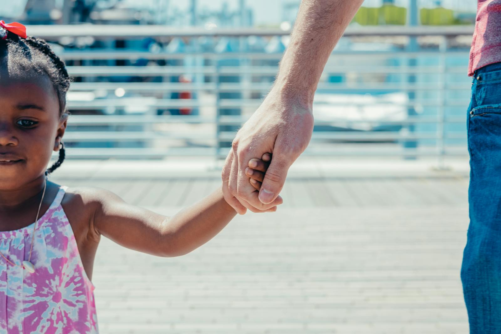 father daughter walking