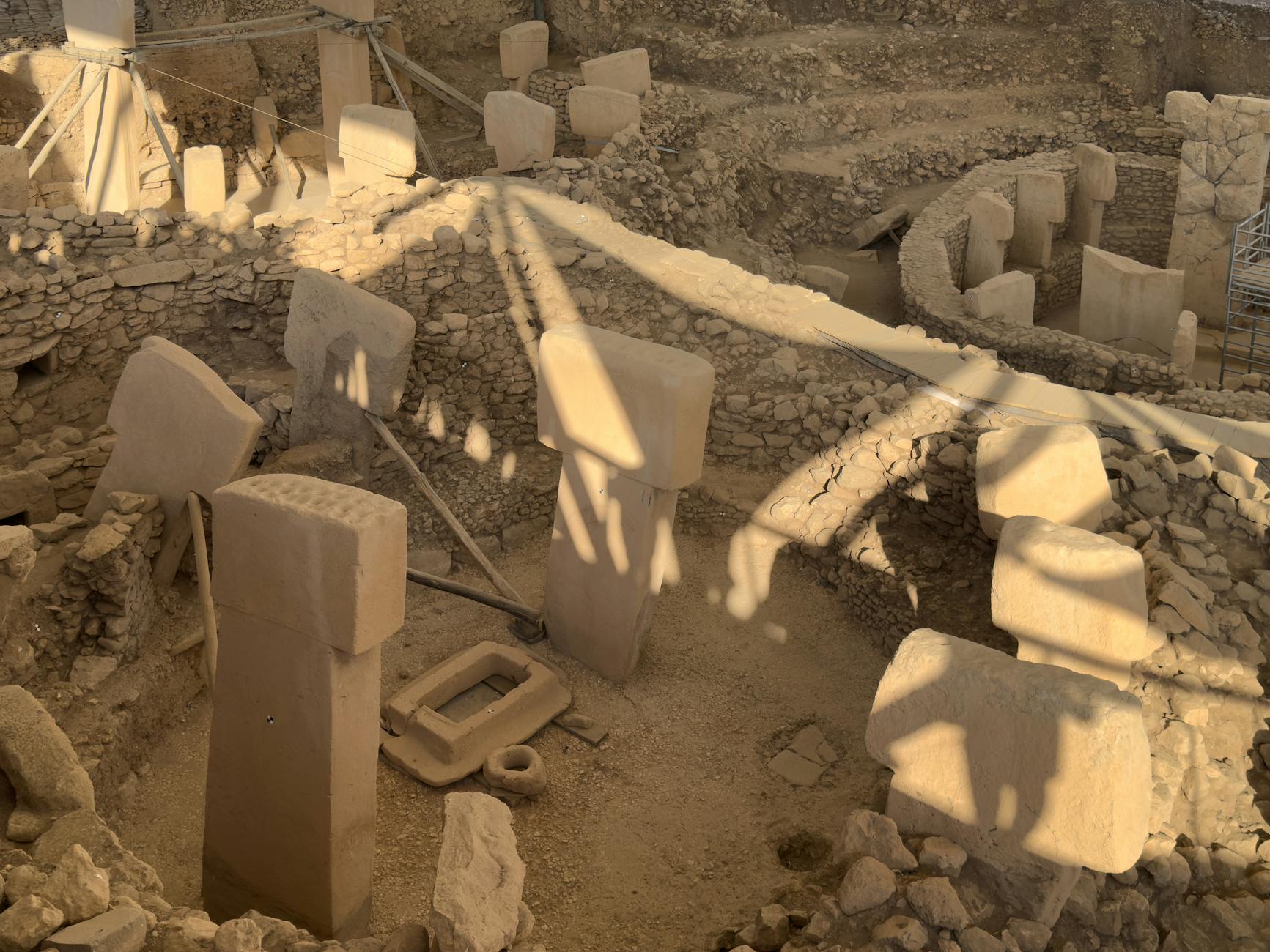Explore the ancient stone structures of Göbekli Tepe, revealing archaeological wonders from a bird's eye view.