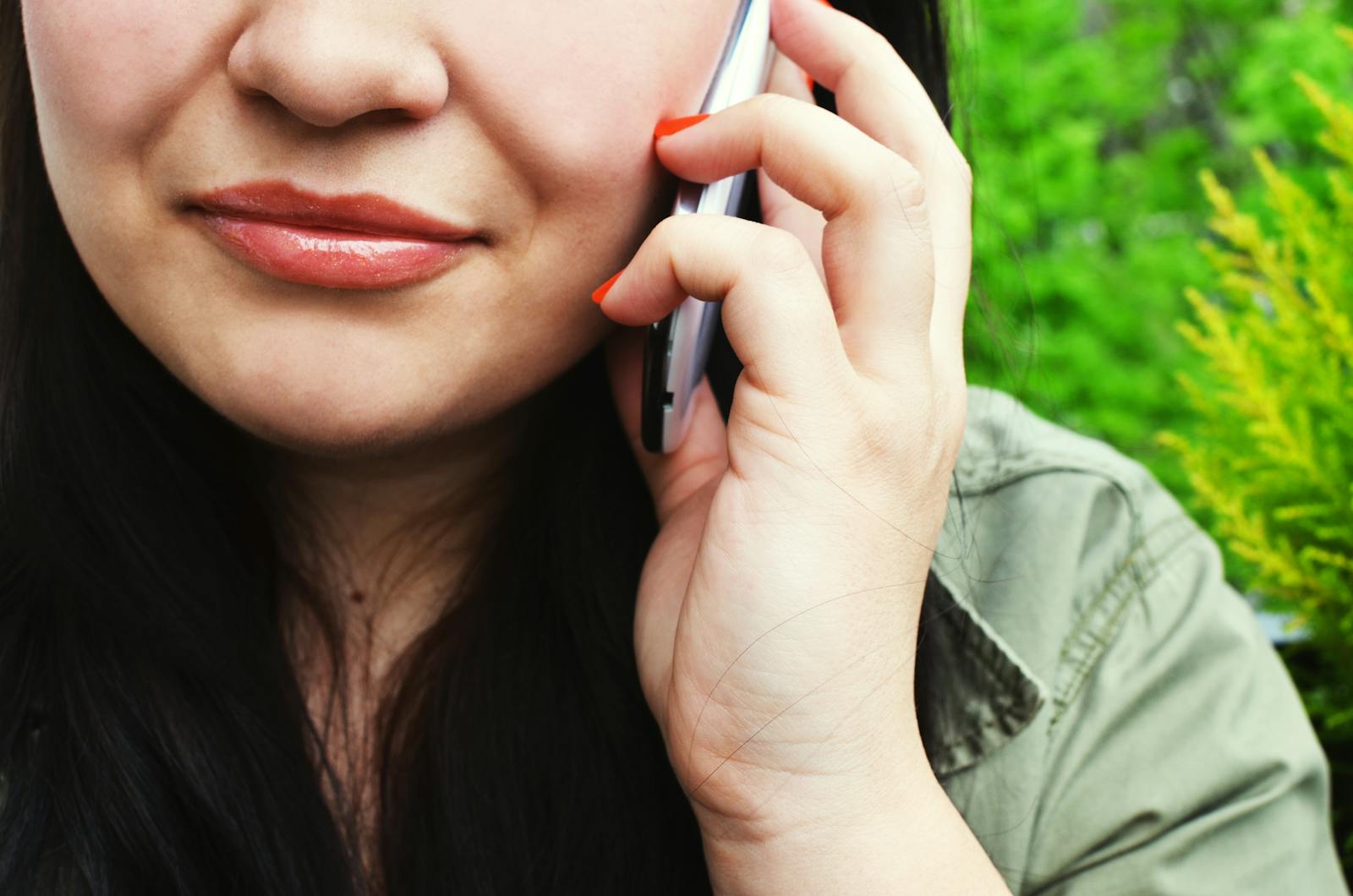person answering phone