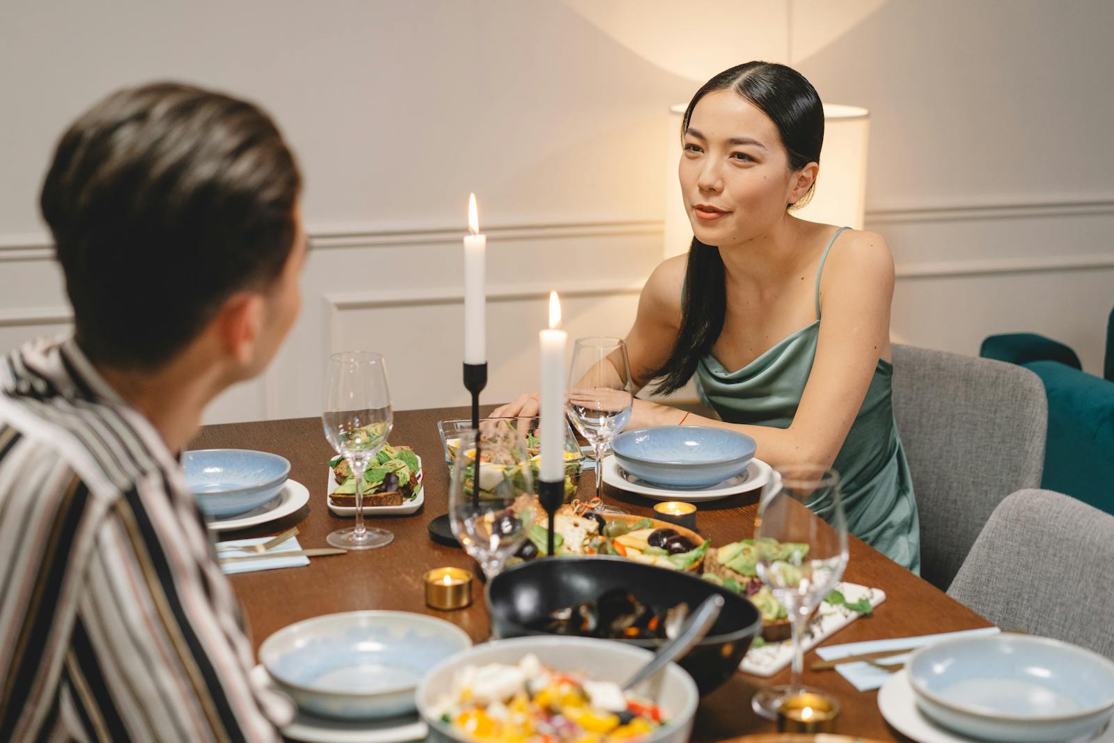 small group dinner table